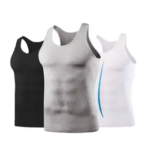 High quality polyester solid colour comfortable clothing skin-friendly casual sports men's white black grey vests