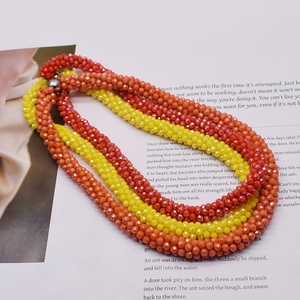 סט שרשרת וצמיד מחרוזי קריסטל צבעוניים, תכשיטי אופנה, שרשרת וצמיד חרוזים לנשים - Product Image 2