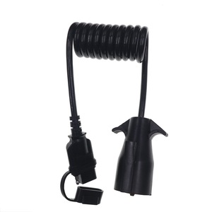 Connecteur de remorque 7 à 4 broches, adaptateur de câble à ressort, prise femelle noire, connecteur circulaire 4P pour remorque de camping-car - Product Image 3