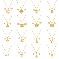 Collier ras de cou personnalisé avec nom de personnage de dessin animé pour enfants, animal mignon en 3d, chaîne en acier inoxydable plaqué or 18 ct, vente en gros