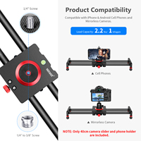 Rail de glissière pour caméra Neewer, 16 pouces/40 centimètres avec 4 roulements pour téléphones portables Android