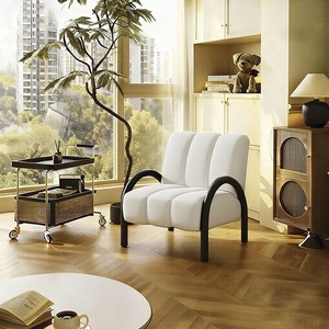 Poltrona Vintage in Flanella con Struttura in Acciaio al Carbonio e <span class=keywords><strong>Spugna</strong></span> ad Alta Resilienza <span class=keywords><strong>per</strong></span> Appartamenti, Balconi e B&B - Product Image 1