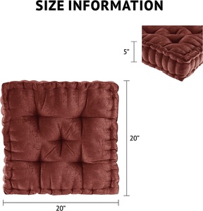 Coussin de sol Azza Pouf carré avec bord festonné Coussin de banc hypoallergénique - Product Image 6