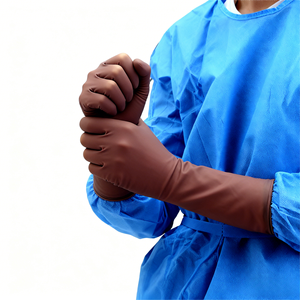 Sarung Tangan Ortopedi Lateks untuk Pemeriksaan Medis Perawatan Lansia Biru Bebas Bubuk Sekali Pakai 13mil Sarung Tangan Ortopedi untuk Ortopedi - Product Image 4