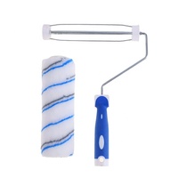 Rodillo de Pintura Decorativo con Rayas Azules de 9 Pulgadas, Rodillo de Pintura de Tela de Felpa Antideslizante