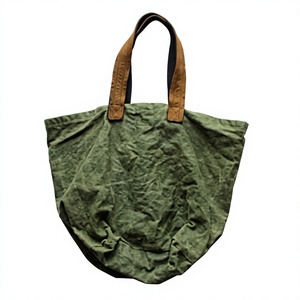 Women's Vertical Open Durable Water-Resistant Faux Leather <b>Tote</b> Bag Zipper Closure <b>Canvas</b> Lining Reversible Design Custom Cotton - Product Image 2