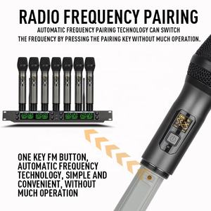 Nouveau système de microphone sans fil UHF professionnel 8 canaux OEM pour conférences, chant, karaoké, événements, discours - Product Image 5