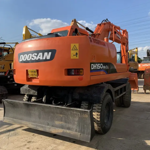 Haute efficacité utilisé DOOSAN 15ton DH150W pelle sur pneus 90% nouveau avec composants de base Cummins Engine Hydac vanne hydraulique - Product Image 4