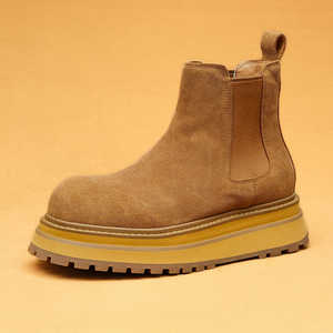 Bottes d'affaires pour hommes en cuir véritable de luxe, automne-hiver, à lacets, respirantes, semelle extérieure en caoutchouc - Product Image 1