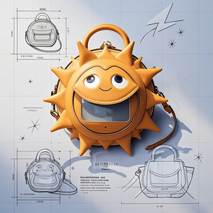 Custom Designed Geometric <strong>Pattern</strong> Sun for Ita <strong>Bag</strong> with Transparent Window Display Irregular Shaped Backpack by Manufacturer - Product Image 5