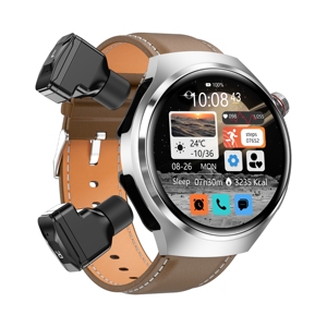 <span class=keywords><strong>Montre</strong></span> <span class=keywords><strong>connectée</strong></span> pour <span class=keywords><strong>homme</strong></span> DK56 avec écouteurs, écran rond de 1,53 pouce, étanche IP67, appels Bluetooth et suivi de la santé, <span class=keywords><strong>bracelet</strong></span> intelligent à commande à distance - Product Image 1