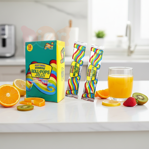 Bonbons en gros, étiquette privée personnalisée, bonbons gélifiés arc-en-ciel, bonbons gélifiés, couleurs vives, rouleaux de fruits, collations, <span class=keywords><strong>saveurs</strong></span> fruitées sucrées - Product Image 1