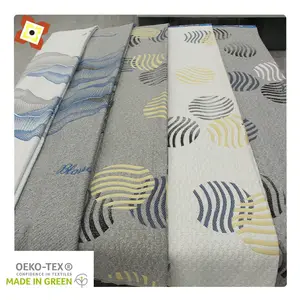 Tela transpirable hipoalergénica de algodón orgánico Jacquard Jersey Tela de colchón de punto Jacquard de poliéster