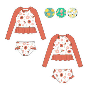 Traje de Baño de Manga Larga para Niñas, Traje de Baño para Bebés y Niños, Conjunto de Traje de Baño de Princesa para Niños - Product Image 1