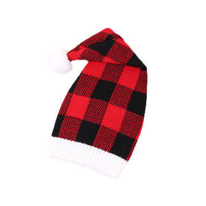 Bonnets de père noël chapeaux tricotés hiver chaud nouvel an rayures <span class=keywords><strong>pompon</strong></span> casquettes rouge <span class=keywords><strong>blanc</strong></span> pour hommes femmes enfants - Product Image 6