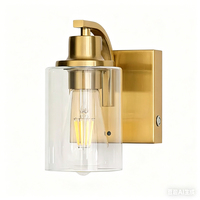 Applique murale en fer et verre EGH Gold Curved Bracket, style noblesse haut de gamme, pour usage commercial