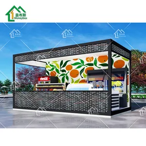 Coffee Shop Container Designs Hotselling Prefab Modern Coffee Candy Cake Beverage Kiosk Shop