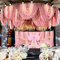 Décoration de scène de mariage semi-circulaire en mousseline de soie laiteuse, modèle 008, fabriquée en Chine, très vendue