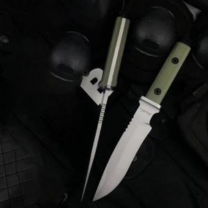 Cuchillo Táctico Personalizable de Alta Calidad D9, Hoja Fija de Acero Inoxidable, Mango G10, Funda Industrial K para OEM/DIY - Product Image 2