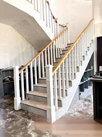 Escalier à main courante rotative en bois massif, sur mesure, pour intérieur, duplex, extérieur, loft, villa, avec installation à domicile