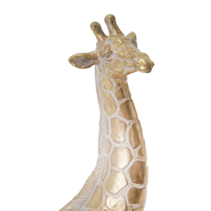 Scultura di Giraffa Seduta in Resina con Finitura Dorata, Decorazione per Casa e Ufficio, Elemento d'Accento per Mensole e Tavolini - Product Image 5