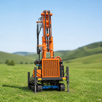 Foreuse hydraulique portative sur chenilles diesel pour puits d'eau domestique, profondeur 200m