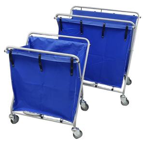 Cesto per biancheria pieghevole 195 L con telaio in acciaio blu e ruote per stoccaggio e trasporto - Product Image 1
