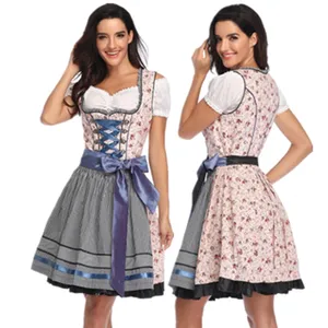 Trang Phục Lễ Hội Tháng Mười Cho Nữ Trang Phục Áo Họa Tiết Hoa Đức Dirndl Dress Bia Maid Wench Cộng Với Kích Thước Trang Phục S-3XL