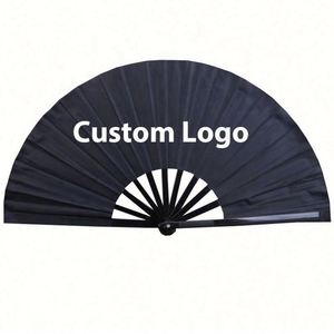 Grandes éventails en plastique noir personnalisés Rave, sur mesure, 13 pouces - Product Image 3