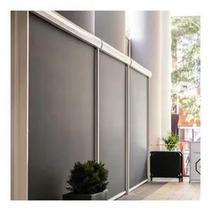 Persianas venecianas de aluminio para exteriores de 50mm, persianas opacas con cremallera, ventana, tela de PVC, persianas para exteriores