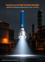 Linterna LED de Aluminio USB de Alta Intensidad a Prueba de Explosiones, 6W 5Ah IP68, Resistente al Agua, Haz Ajustable, para Áreas Peligrosas, Uso Industrial