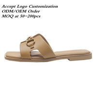Sandales plates de luxe personnalisées pour femmes avec logo, respirantes et antidérapantes, idéales pour la plage, la mode, l'été et le printemps