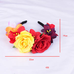 Diadema Grande de Rosas Artificiales Estilo Mexicano para Mujeres y Niñas - Accesorios para Fiestas y Fotos - Product Image 2