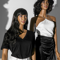 Moda gerçekçi afrika ten rengi tam vücut mankenler giyim ekran fiberglas kafa kadın gerçekçi manken