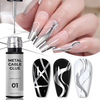 Gel professionnel effet miroir pour nail art, pointe fine, argent, or, or rose, pour dessin de lignes
