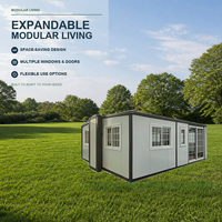 Maison conteneur extensible prête à l'emploi à 3 chambres, bâtiment de bureau moderne en panneaux sandwich d'acier préfabriqués modulaires