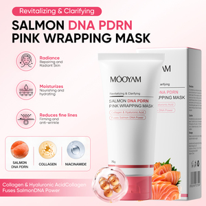 Masque visage anti-âge, hydratant, nourrissant et raffermissant MOOYAM à l'ADN de saumon PDRN, emballage rose, 75g, marque privée, OEM - Product Image 3