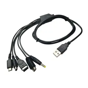 SP/3DS/NDSLITE/WII U/PSP 충전기 코드 게임 콘솔용 5 in 1 USB 충전 케이블