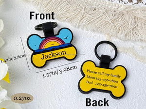 Vente en gros de médailles d'identification pour animaux de compagnie en silicone, étanches, anti-perte, avec logo personnalisé gravé, pour chiens, design tendance, avec <span class=keywords><strong>code</strong></span> QR inclus - Product Image 2