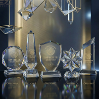 Trophée en cristal métallique gravé au laser et imprimé UV, écologique, haut de gamme, personnalisé, éblouissant, pour récompense annuelle de l'entreprise