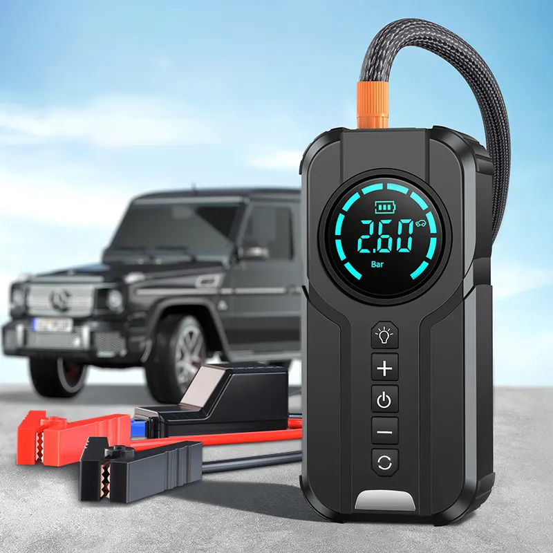 Pompa udara portabel untuk mobil, pompa angin portabel multifungsi, pemompa ban, Starter baterai otomatis portabel dengan tas EVA