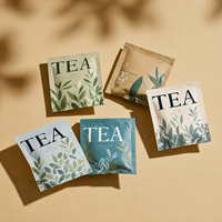 Sachets de thé écologiques recyclables personnalisés avec fermeture éclair, en papier kraft gaufré biodégradable, scellés sur trois côtés, pour sucre et aliments pour animaux de compagnie
