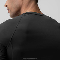 T-shirts de sport pour hommes à manches courtes, coupe ajustée, séchage rapide, personnalisables OEM, style décontracté, coupe musclée, compressifs, pour la gym et le fitness