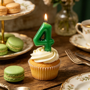 Party Love Perfette per rendere i tuoi eventi memorabili ed eleganti Candela Verde Numero 4 da 6 cm Candele di Compleanno - Product Image 6