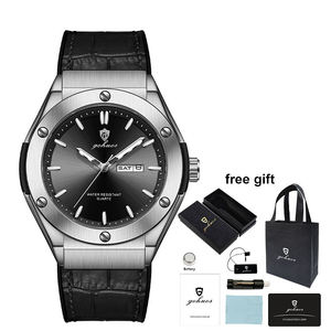 Relojes de Pulsera Gohuos 8820 de Lujo con Correa de Cuero Clásica para Hombre, Relojes de Cuarzo Originales para Hombre, Reloj, Montre, Resistentes al Agua, con Manecillas Luminosas - Product Image 5