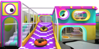Parc d'attractions ludique au design attrayant, trampoline personnalisé directement de l'usine, toboggan en filet arc-en-ciel, aire de jeux intérieure pour enfants