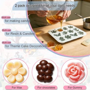 Molde de Silicona Personalizado para Caramelos con Forma de Flor, OEM, 4 Formas: Rosa, Tulipán, Mariposa, Lazo, Molde para Chocolate, Venta al por Mayor, Libre de BPA, Fábrica LFGB - Product Image 3