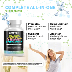 Suplemen tidur kapsul GABA 5HTP Gamma Aminobutyric <span class=keywords><strong>Acid</strong></span> Ashwagandha l-theanine GABA kapsul - Product Image 3