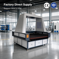 Machine de découpe laser CO2 1810 avec grande caméra CCD pour positionnement visuel, alimentation automatique et correction automatique des déviations