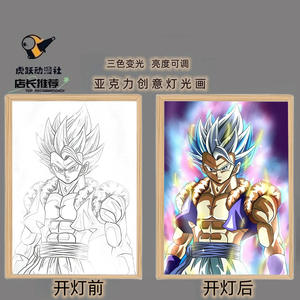 21*29CM Dragon Goku Vegeta Buu Majiu DBZ Anime USB luz nocturna DIY iluminación creativa pintura - Product Image 6